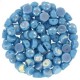 Czech 2-hole Cabochon beads 6mm Turquoise Full Light AB